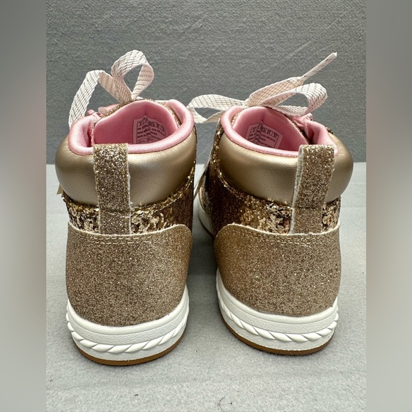 NIB Skechers Luxe shimmer girls Size 2 easy on & off adaptive closure gold shoes - Picture 4 of 8
